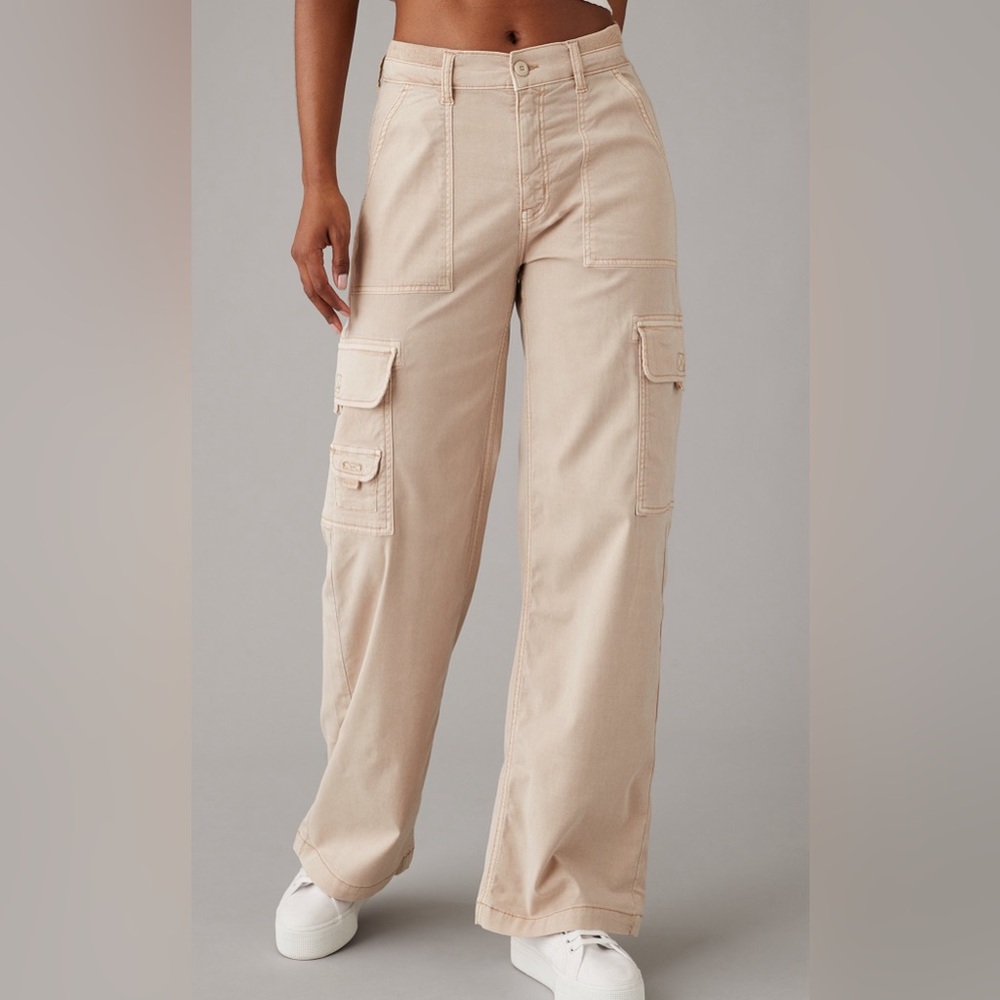 AE Dreamy Drape Stretch Cargo Super High-Waisted Baggy Wide-Leg Pant